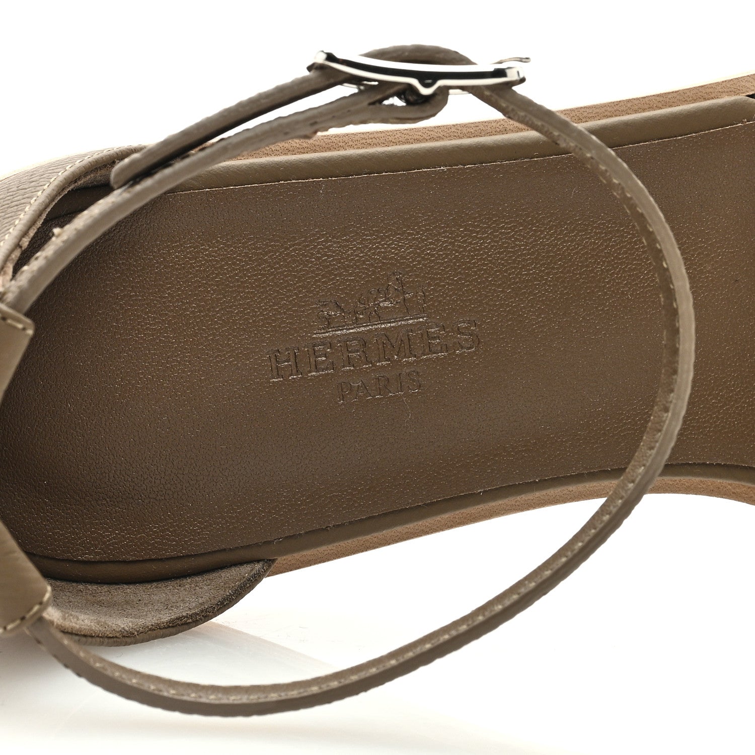 Hermes Epsom Santorini Sandals 38 Etoupe 7 of 8