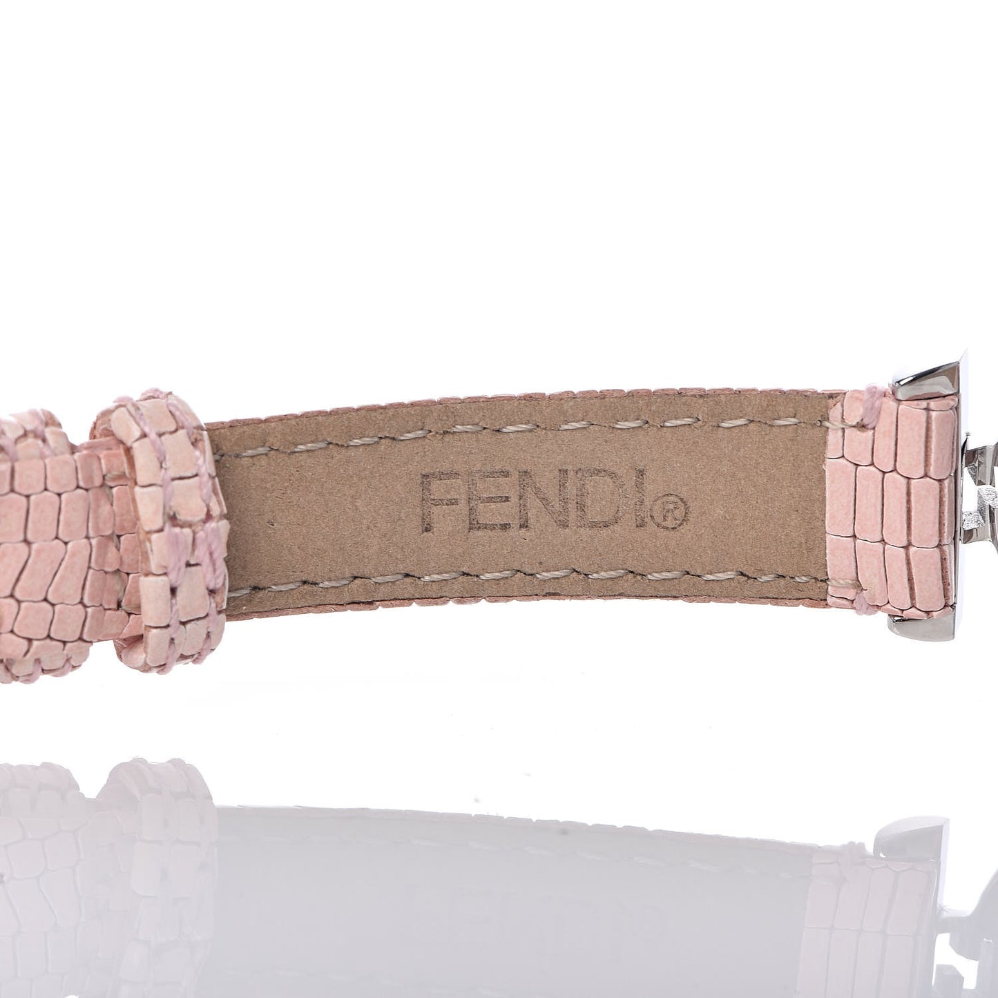 Stainless Steel Calfskin Diamond Pink Mother of Pearl 23mm Moda Quartz Watch