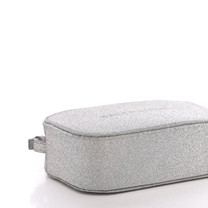 Balenciaga Glitter Calfskin Logo XS Everyday Camera Bag Silver 8 of 10