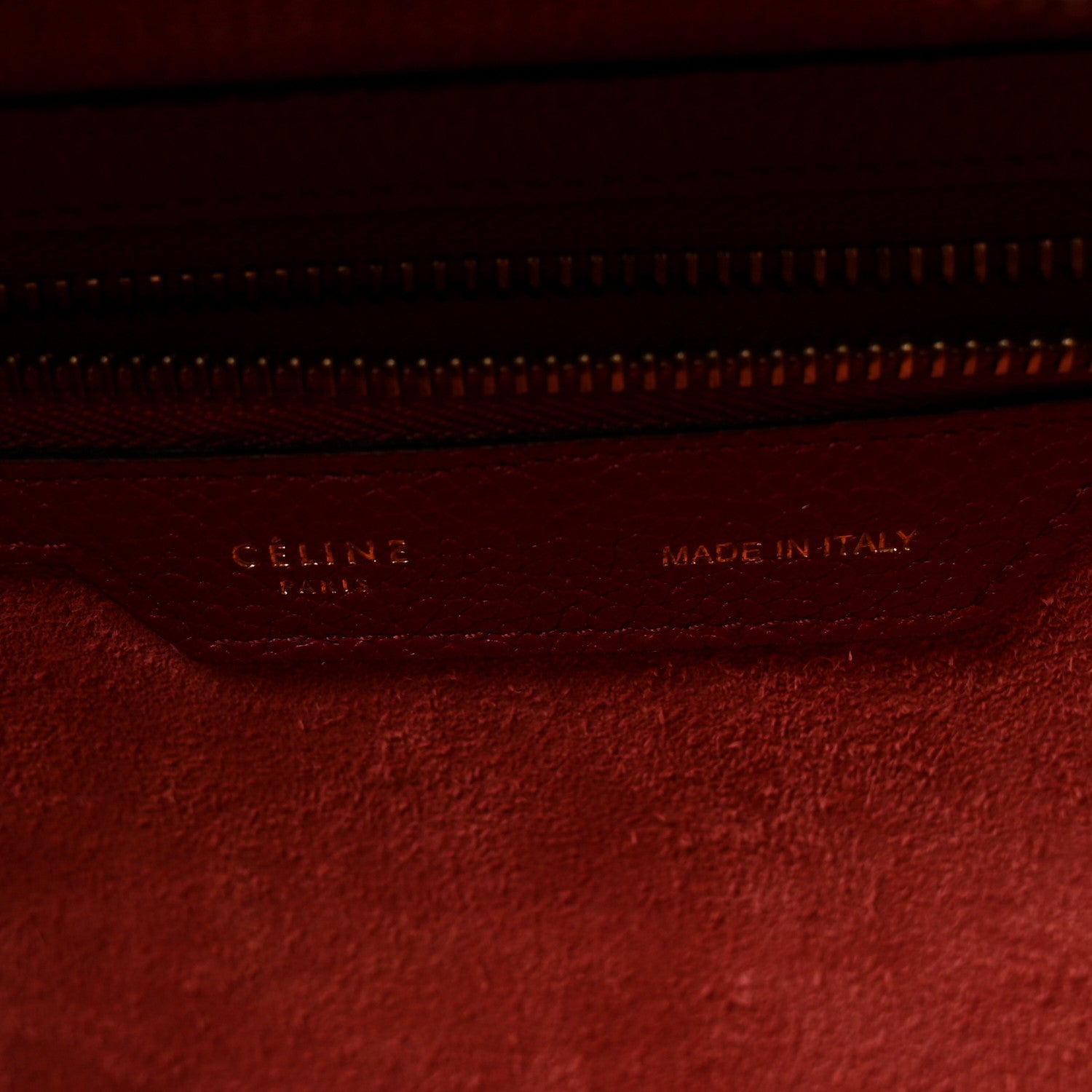 Celine Drummed Calfskin Micro Luggage Red 6 of 9