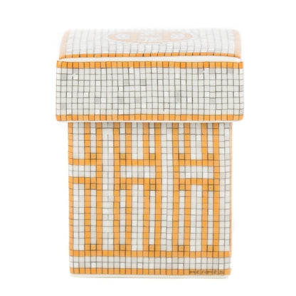 Hermes Porcelain Small Mosaique Au 24 Sugar Box 1 of 10