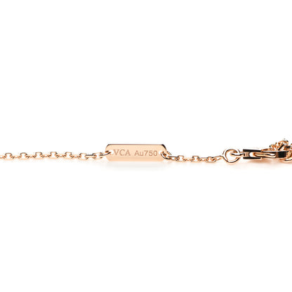 Van Cleef & Arpels 18K Rose Gold Diamond Vintage Alhambra Pendant Necklace 5 of 6