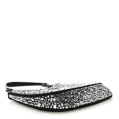 Prada Satin Crystal Cleo Adjustable Strap Shoulder Bag Metal 4 of 10