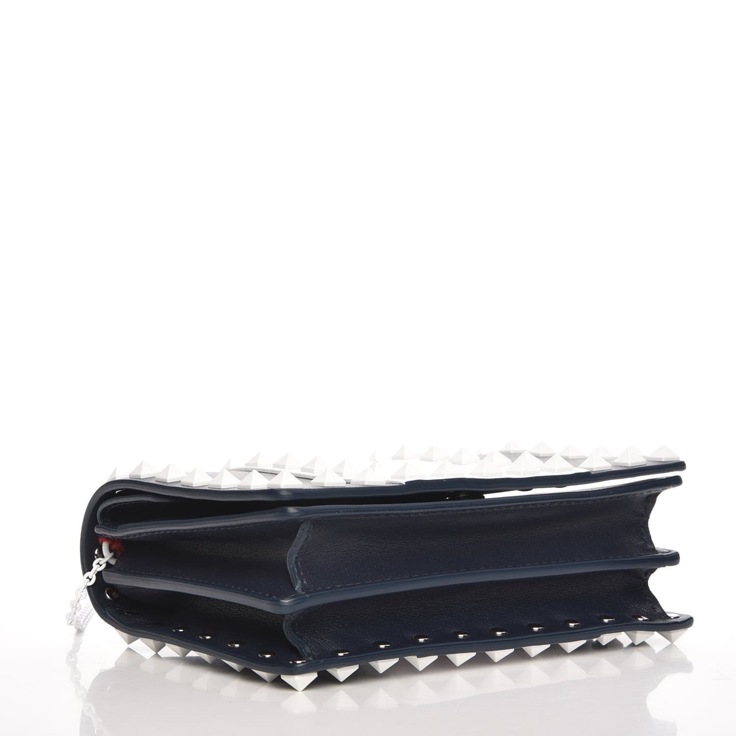 Vitello Colorblock Free Rockstud Wallet on Chain Marine Optic White