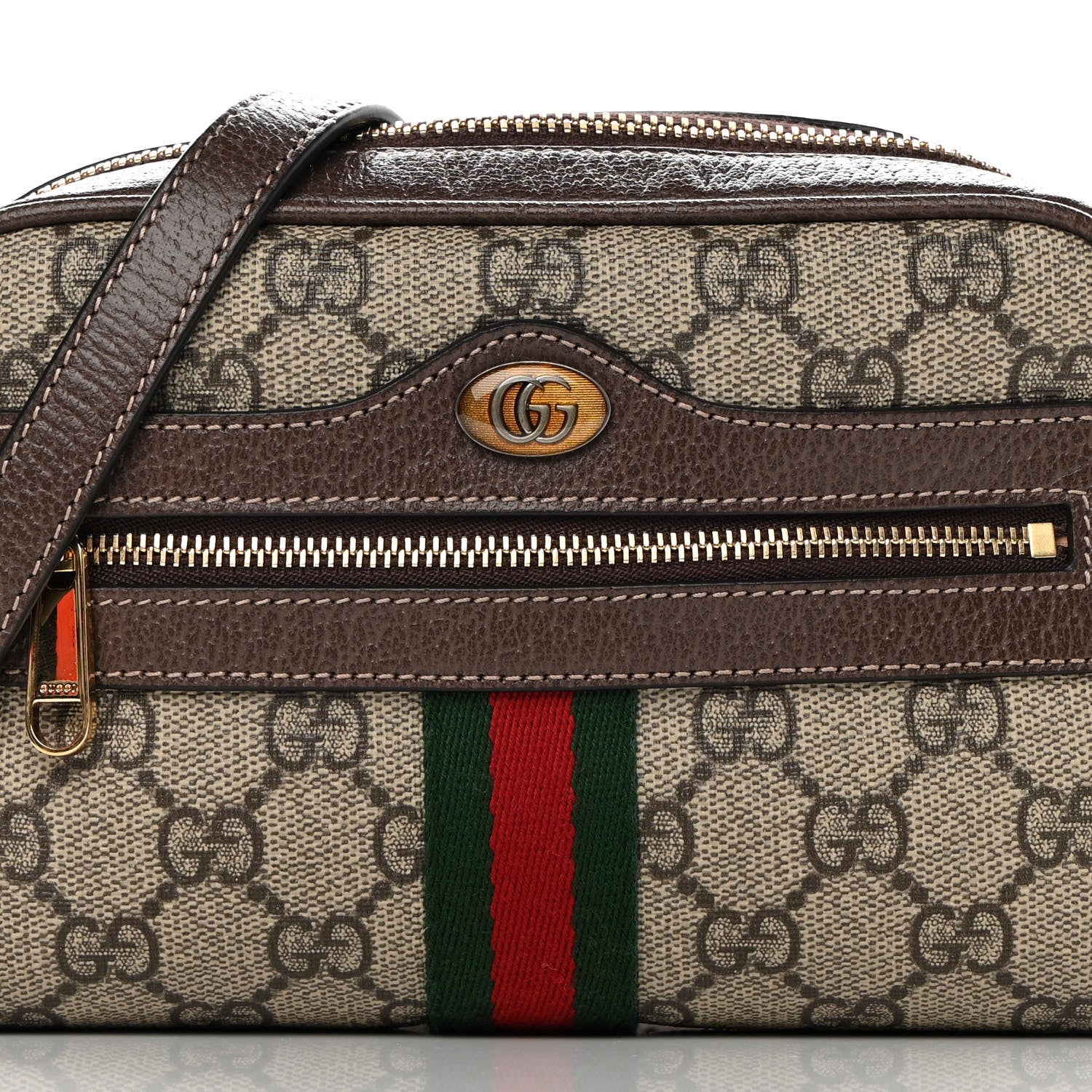 Gucci GG Supreme Monogram Web Mini Ophidia Shoulder Bag Brown 8 of 14