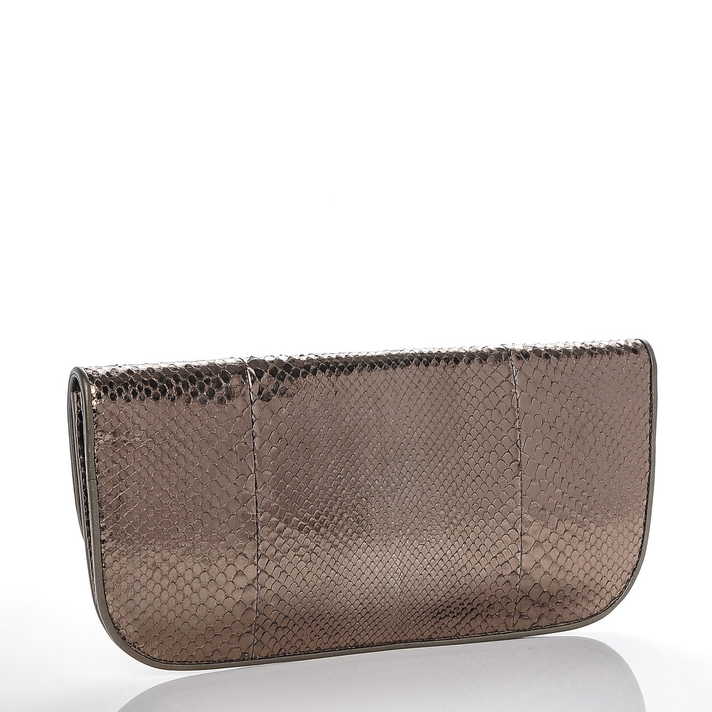 Metallic Python 1973 Clutch Gold