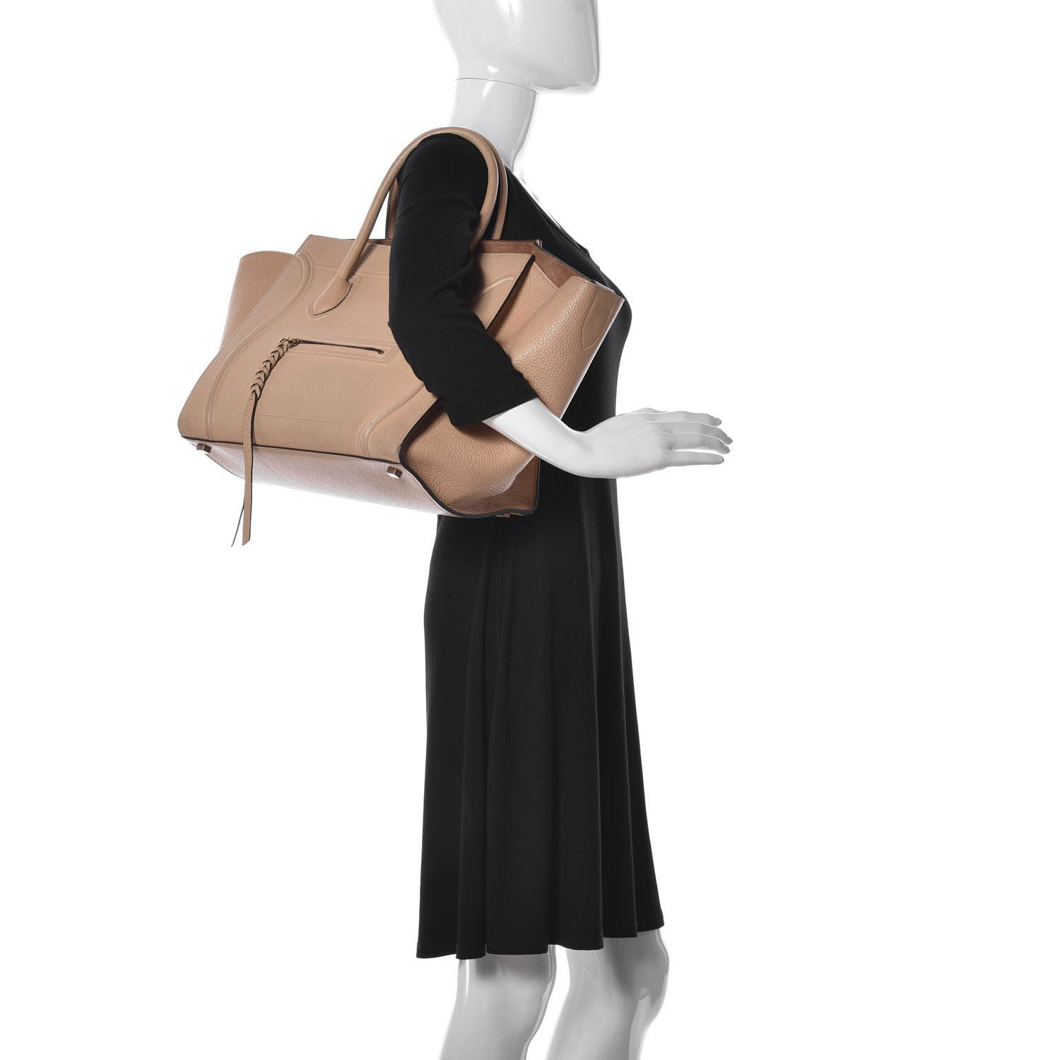 Celine Grained Calfskin Medium Phantom Luggage Dune 2 of 11