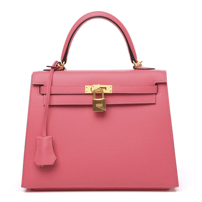 Hermes Epsom Horseshoe Kelly Sellier 28 Rose Azalee Gris Perle 1 of 10