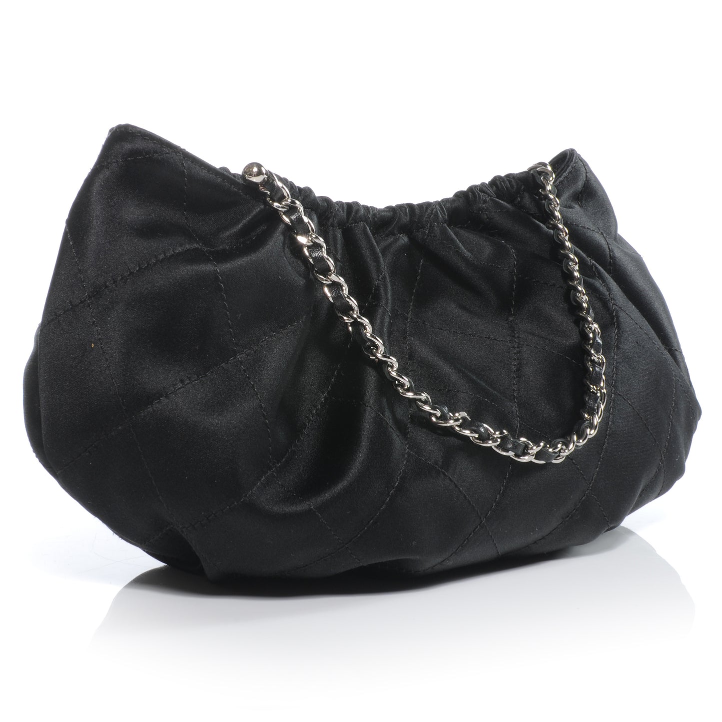 Satin Croissant Bag Black
