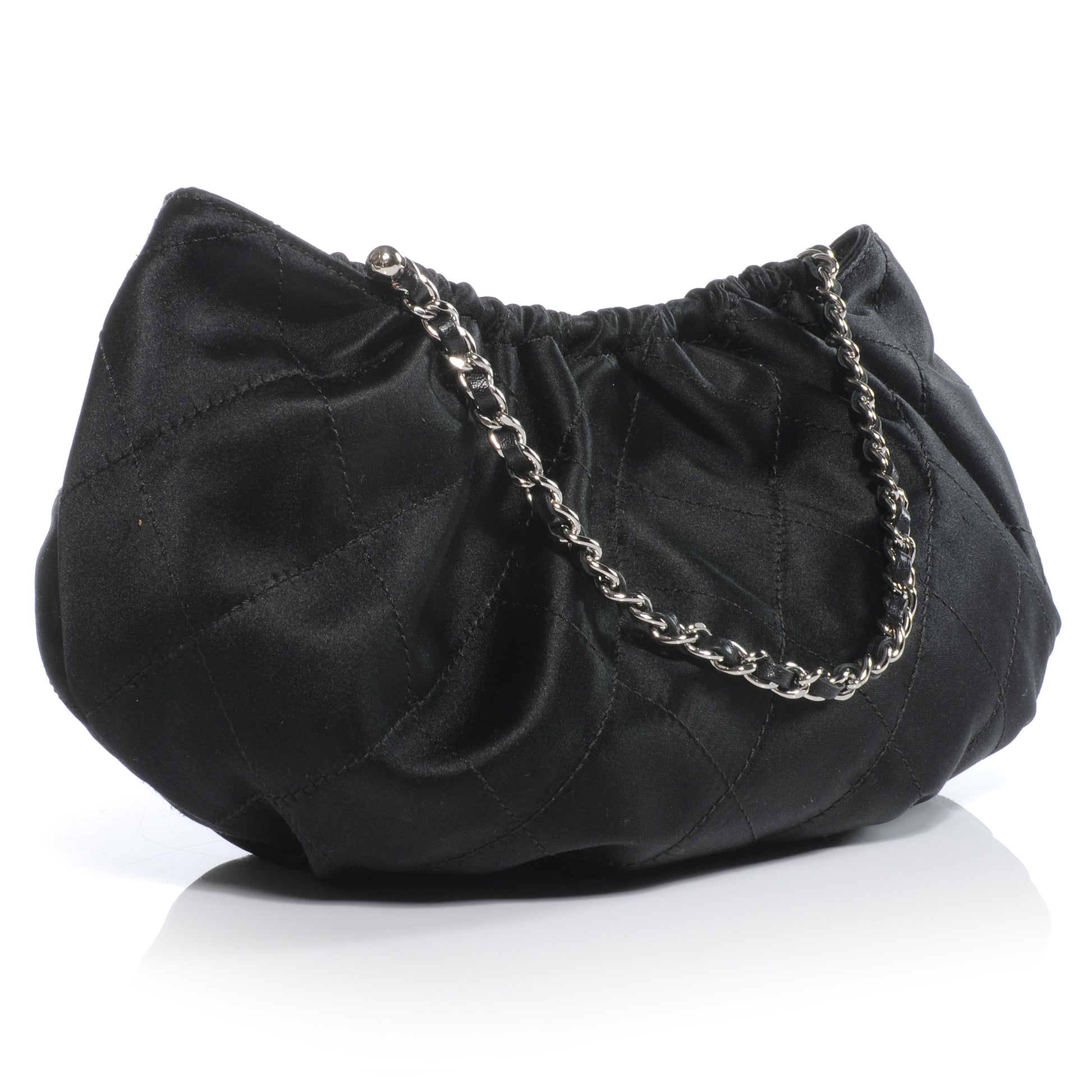 Chanel Satin Croissant Bag Black 3 of 7