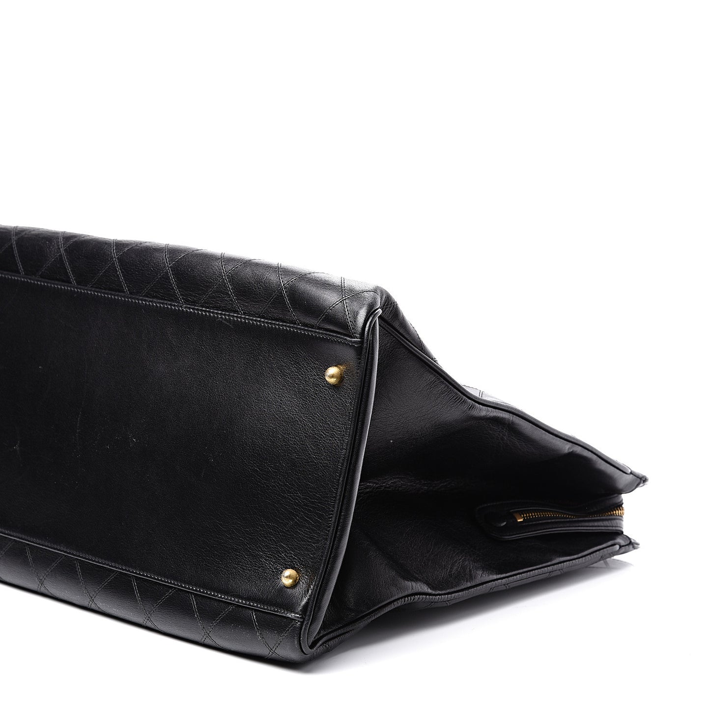 Calfskin Stitched XL Weekender Black