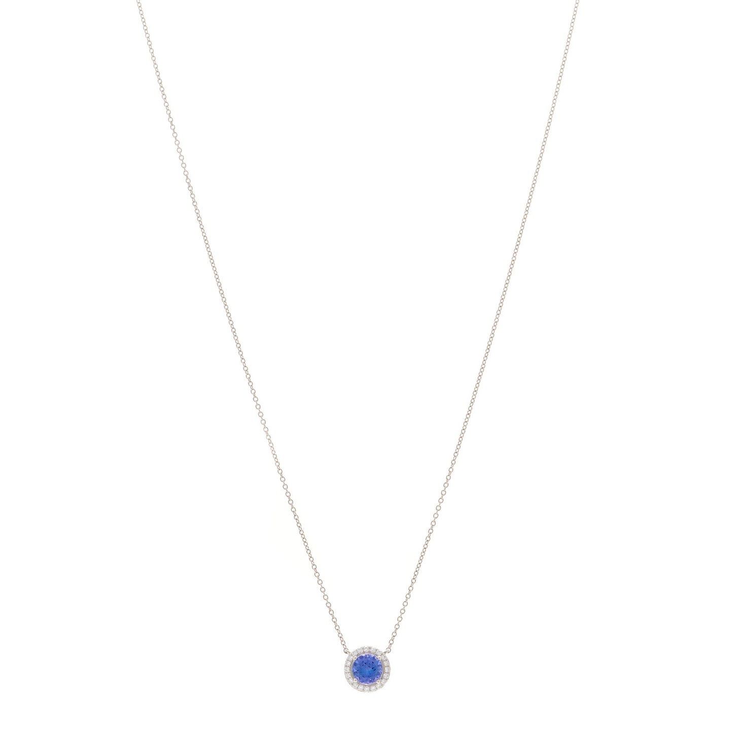 Platinum Diamond Tanzanite Soleste Pendant Necklace
