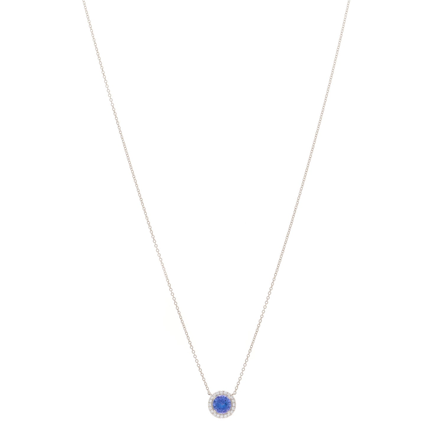Tiffany Platinum Diamond Tanzanite Soleste Pendant Necklace 1 of 4