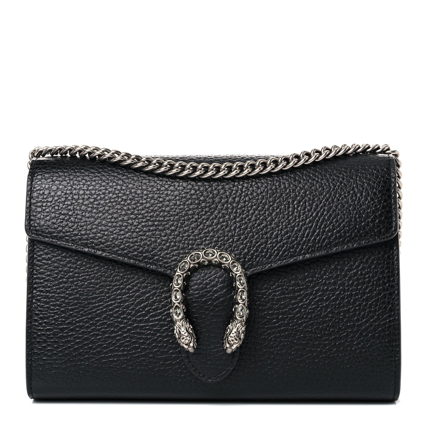 Gucci Calfskin Mini Dionysus Chain Wallet Black 1 of 10