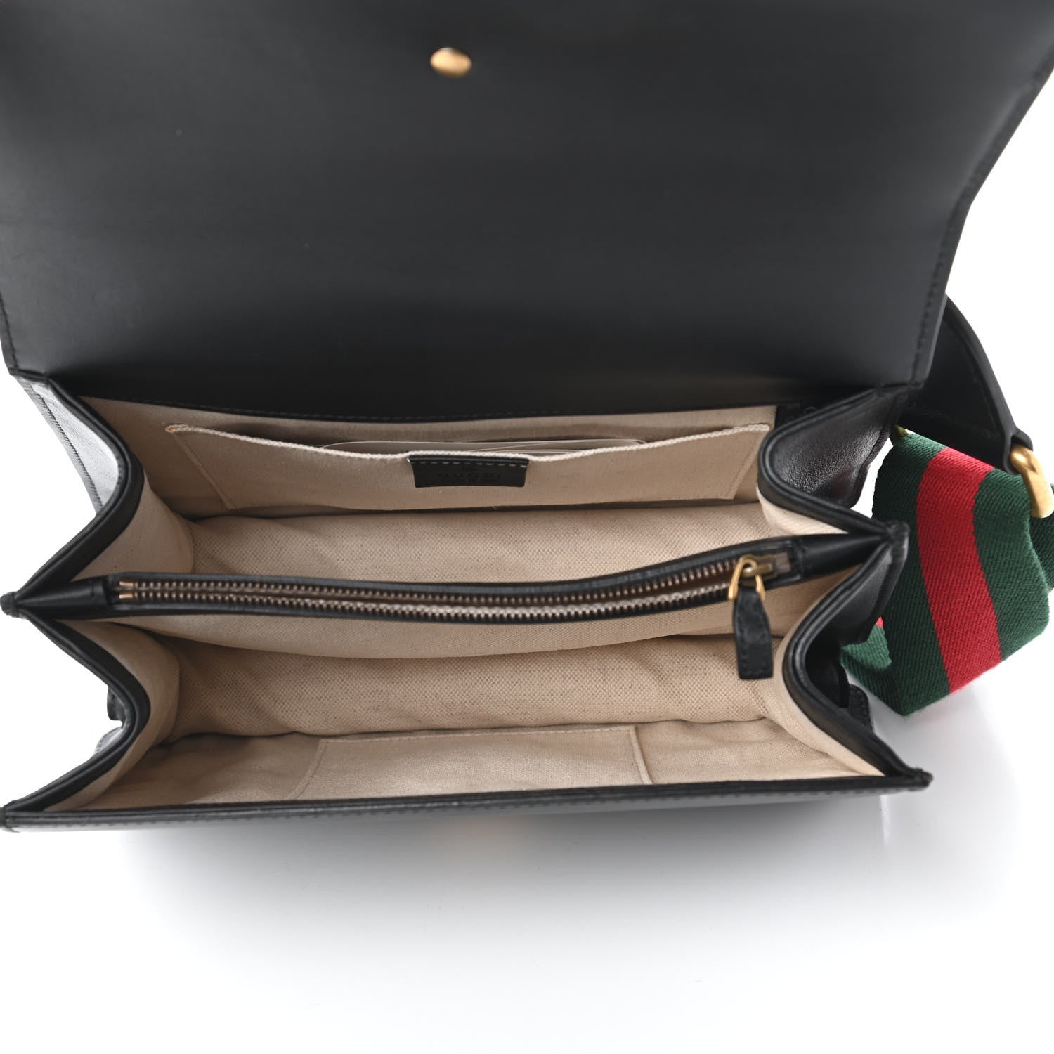 Gucci Moon Calfskin Web Medium Dionysus Bamboo Top Handle Bag Black Bright Evergreen Hibiscus Red 5 of 10