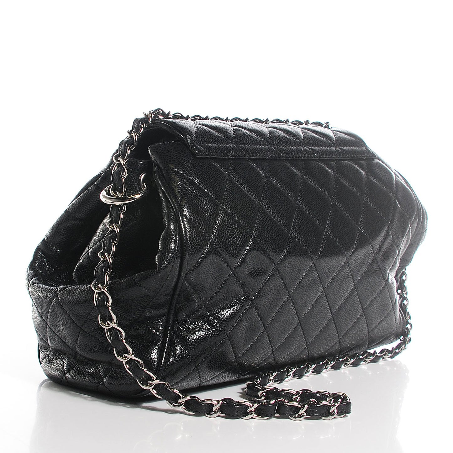 Caviar Quilted Timeless Accordion Flap Black