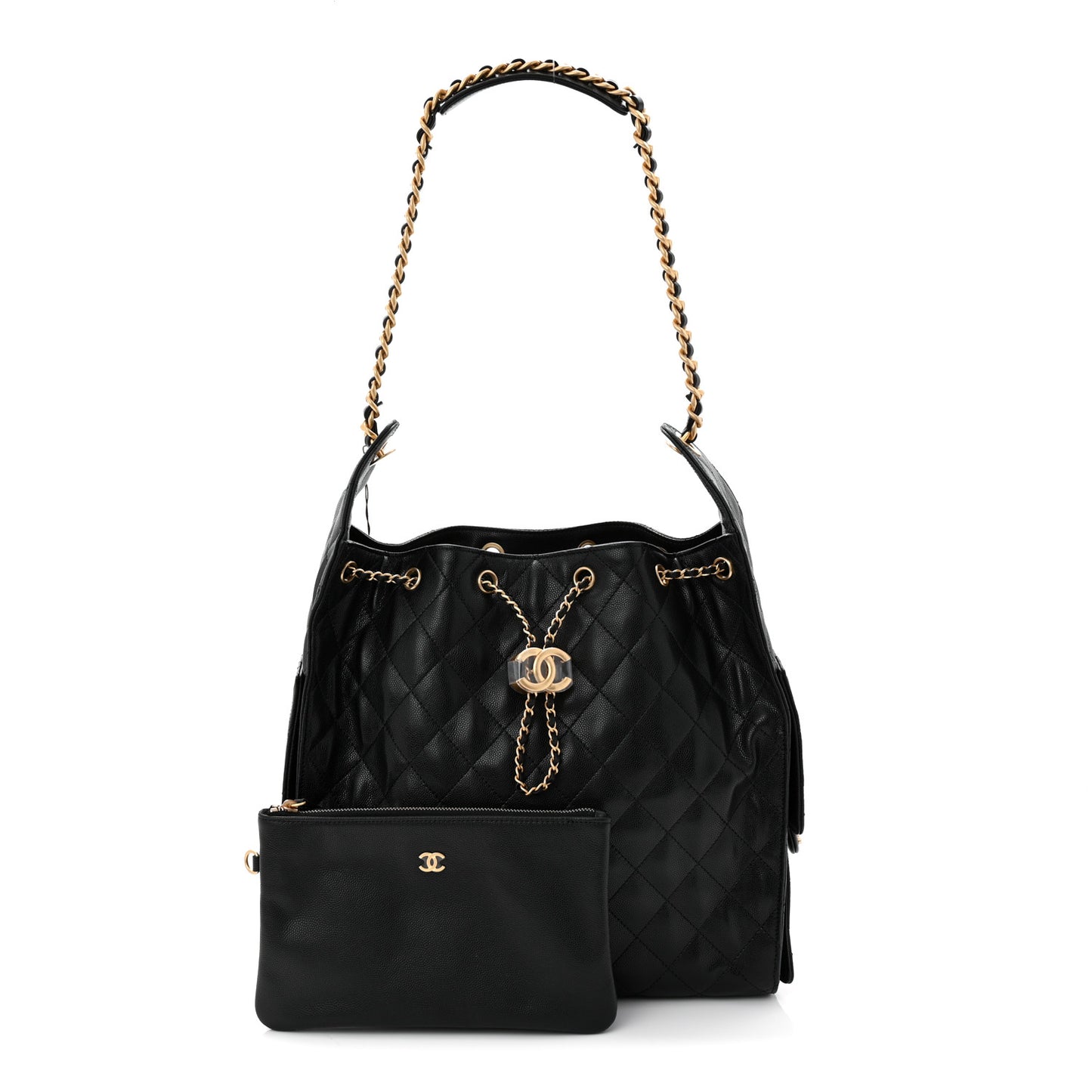 Caviar Quilted Medium Chanel 25 Handbag Black