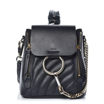 Chloe Calfskin Quilted Mini Faye Backpack Full Blue 1 of 7