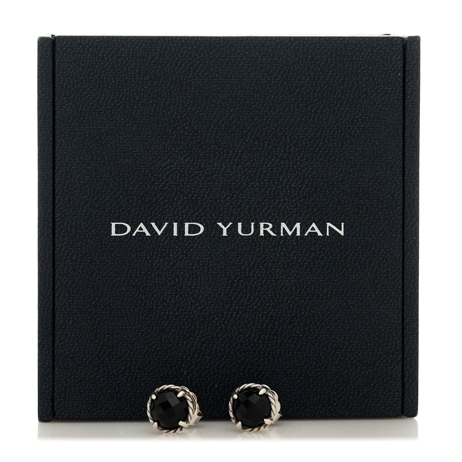 David Yurman Sterling Silver Black Onyx 8mm Chatelaine Earrings 5 of 5