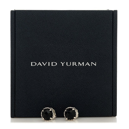 David Yurman Sterling Silver Black Onyx 8mm Chatelaine Earrings 5 of 5