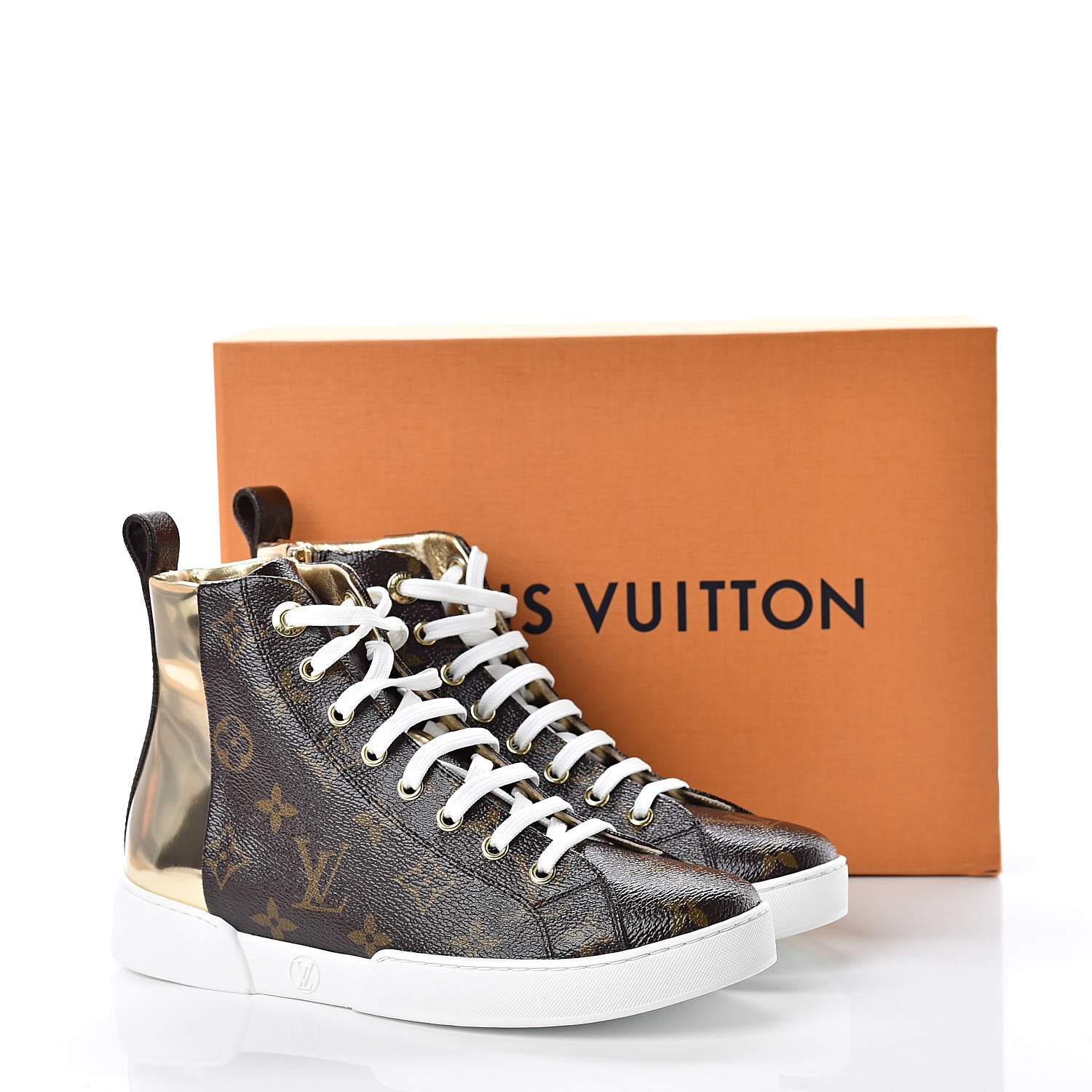 Louis Vuitton Patent Monogram Stellar Sneaker Boots 36 Gold 8 of 8