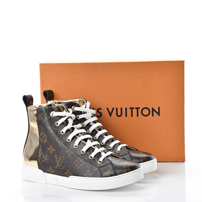 Louis Vuitton Patent Monogram Stellar Sneaker Boots 36 Gold 8 of 8