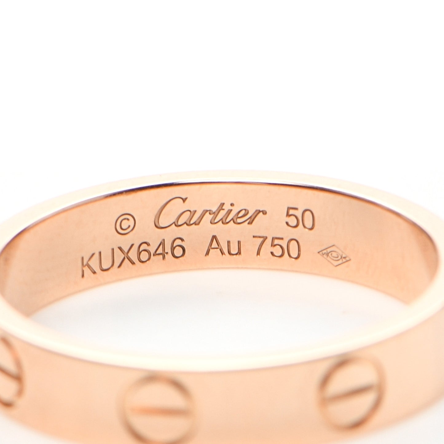 18K Pink Gold 3.5mm LOVE Wedding Band Ring 50 5.25