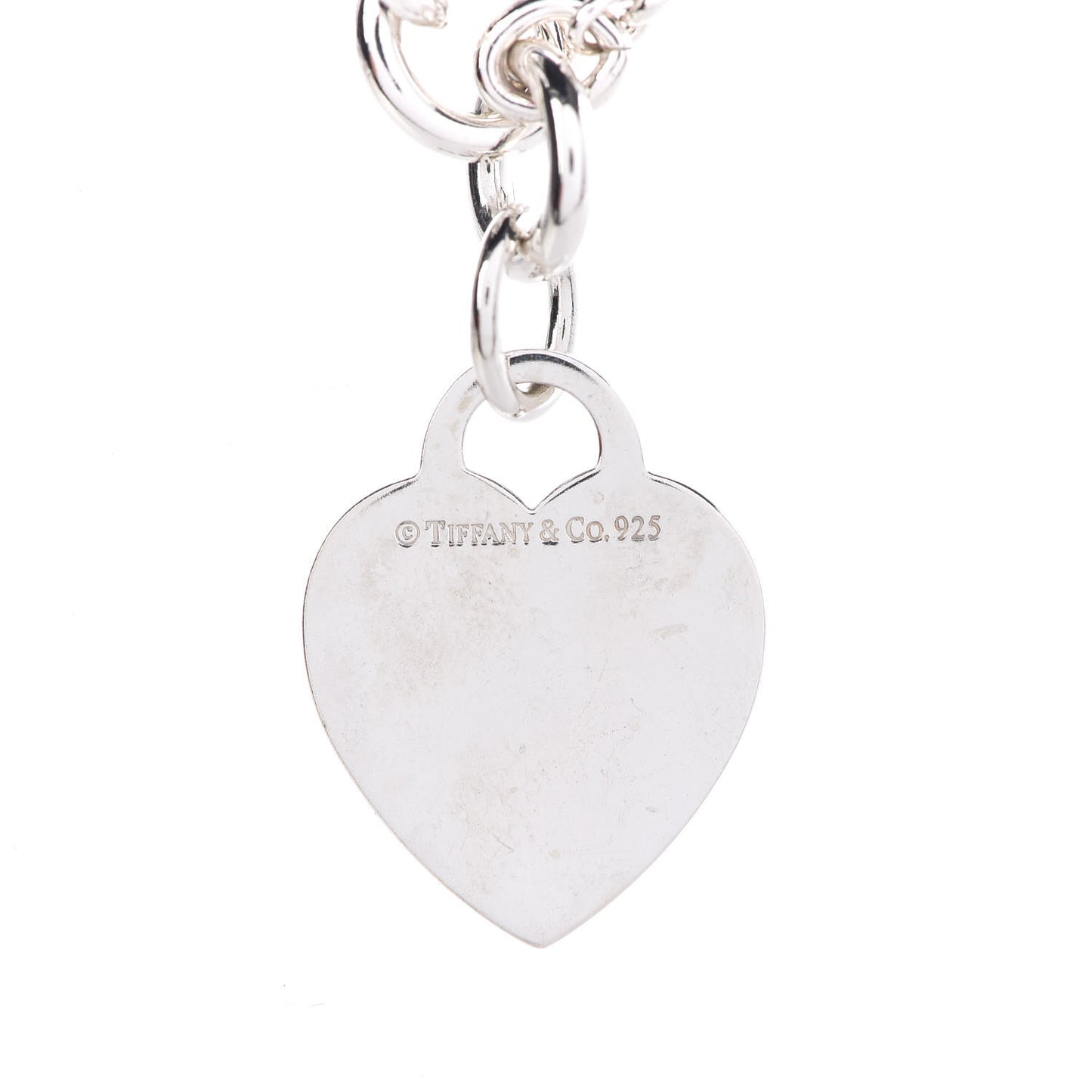 Sterling Silver Heart Tag Toggle Necklace