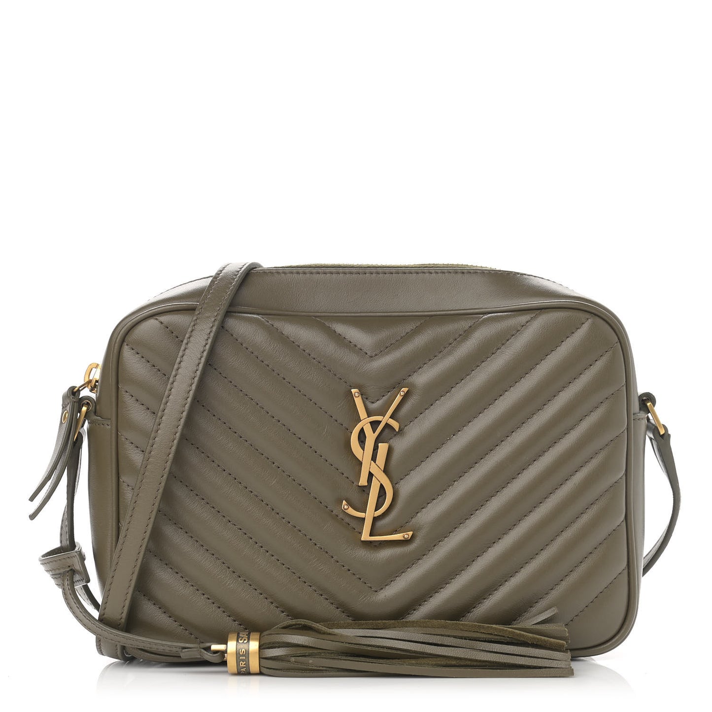 Calfskin Matelasse Monogram Lou Camera Bag Military Olive