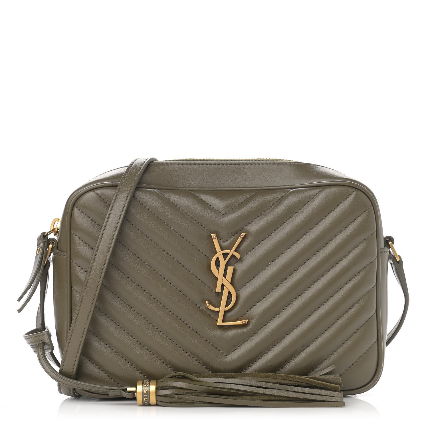 Saint Laurent Calfskin Matelasse Monogram Lou Camera Bag Military Olive 1 of 10