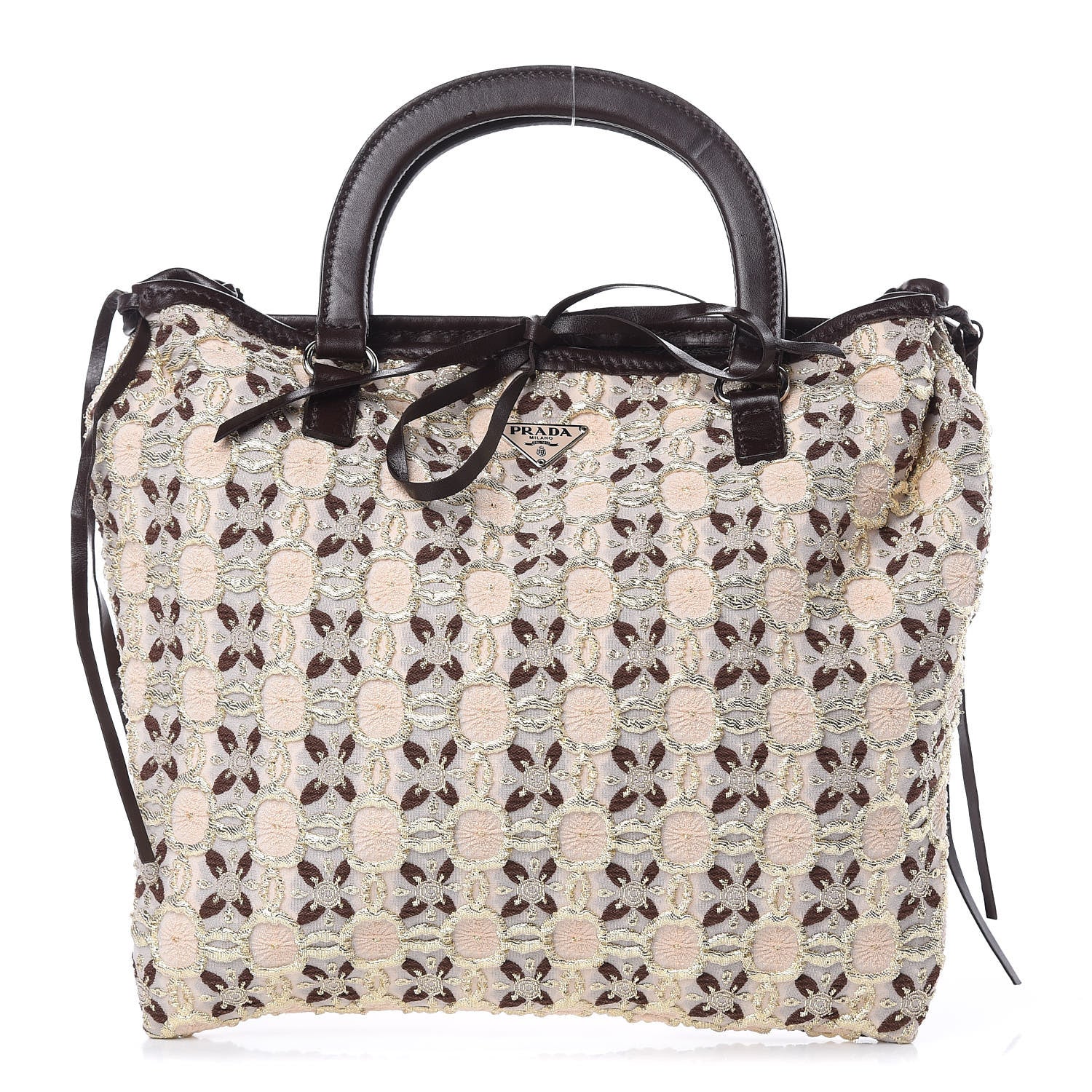 Prada Bow Cloquet Top Handle Bag Avorio 1 of 9
