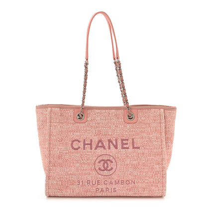 Chanel Lurex Boucle Small Deauville Tote Pink 1 of 12