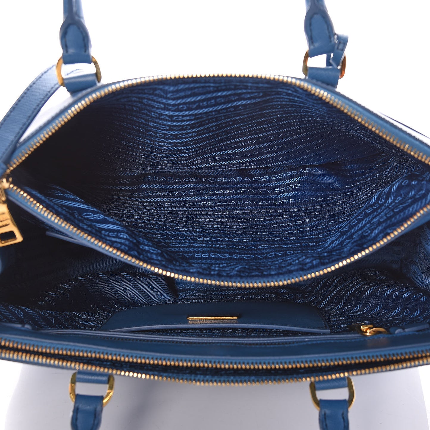 Saffiano Medium Galleria Double Zip Tote Cobalto