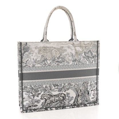 Christian Dior Gradient Canvas Embroidered Large Dioriviera Toile De Jouy Book Tote Grey 3 of 9