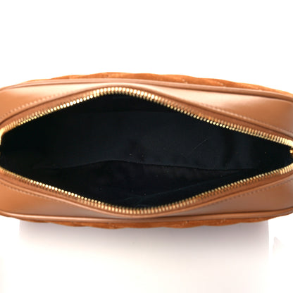 Saint Laurent Suede Matelasse Monogram Lou Camera Bag Cinnamon 5 of 10