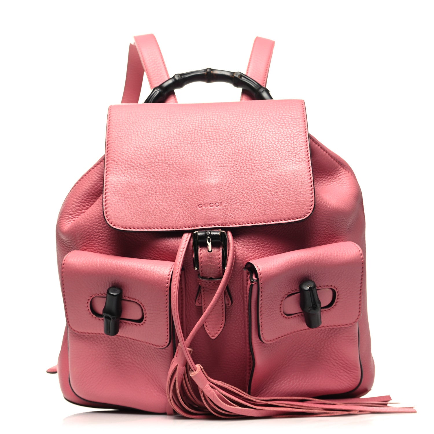 Gucci Cellarius Calfskin Medium Bamboo Backpack Glossy Pink 1 of 12
