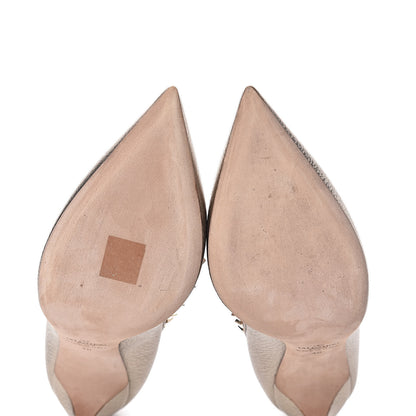 Valentino Garavani Metallic Pebbled Calfskin Rockstud 100mm Pumps 40 Skin Poudre 8 of 10