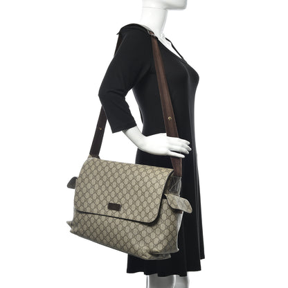 Gucci GG Plus Monogram Messenger Diaper Bag Dark Brown 2 of 12
