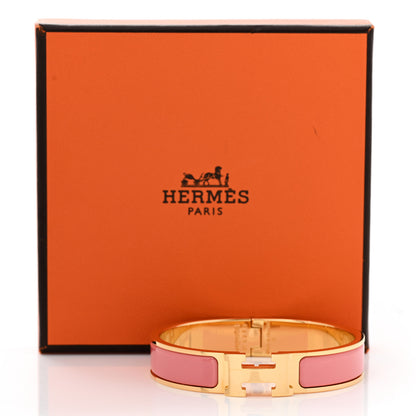Hermes Enamel Narrow Clic Clac H Bracelet PM Orange Papaye 5 of 5