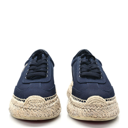 Christian Louboutin Toile Calfskin Espasneak Flat Sneaker 37 Obscur 2 of 7