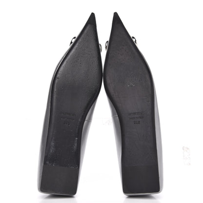 Balenciaga Metallic Calfskin BB Knife Pointy Toe Ballerina Flats 39.5 Silver Hardware 5 of 9