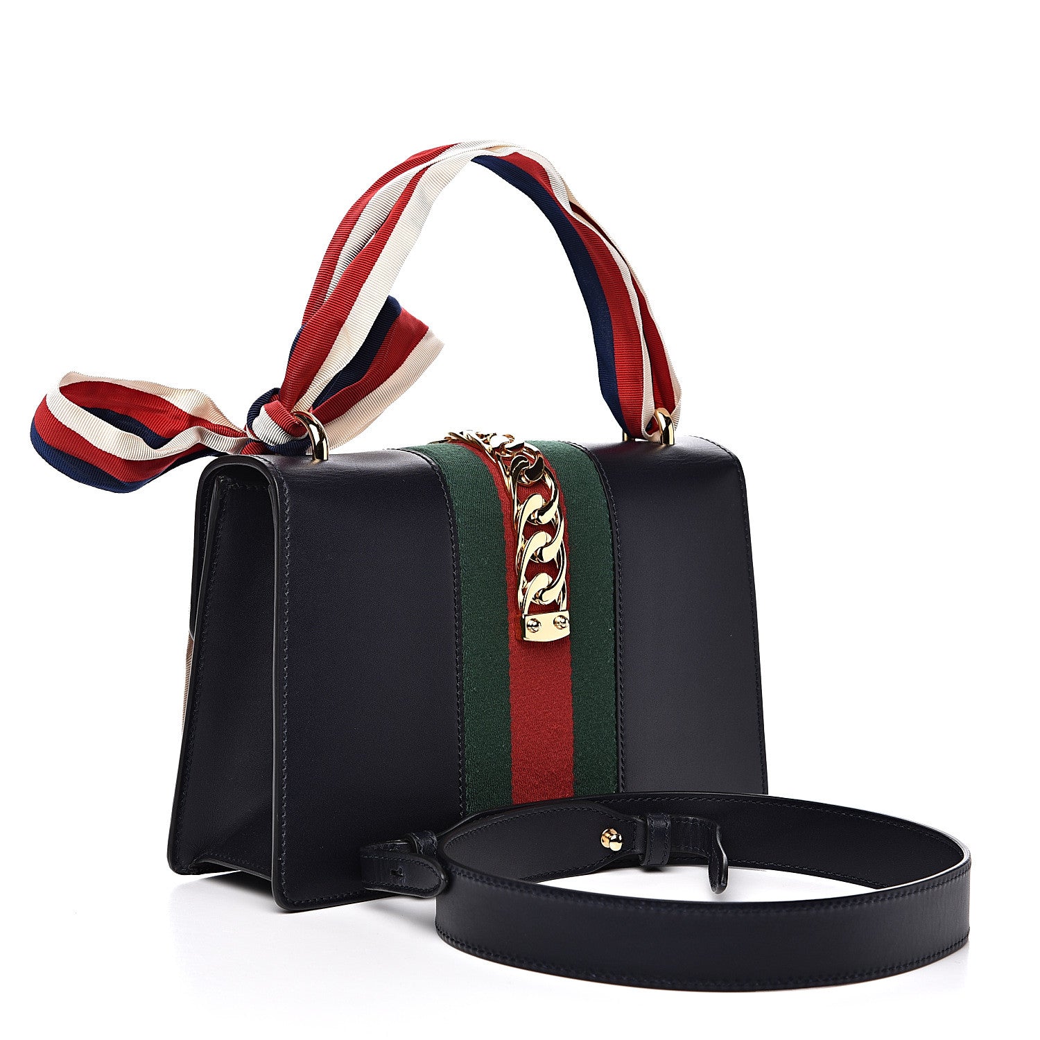 Gucci Calfskin Small Sylvie Shoulder Bag Black 2 of 12