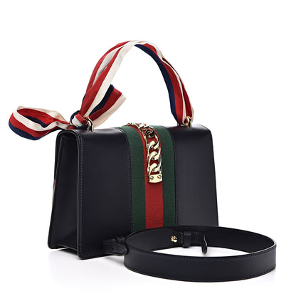 Gucci Calfskin Small Sylvie Shoulder Bag Black 2 of 12