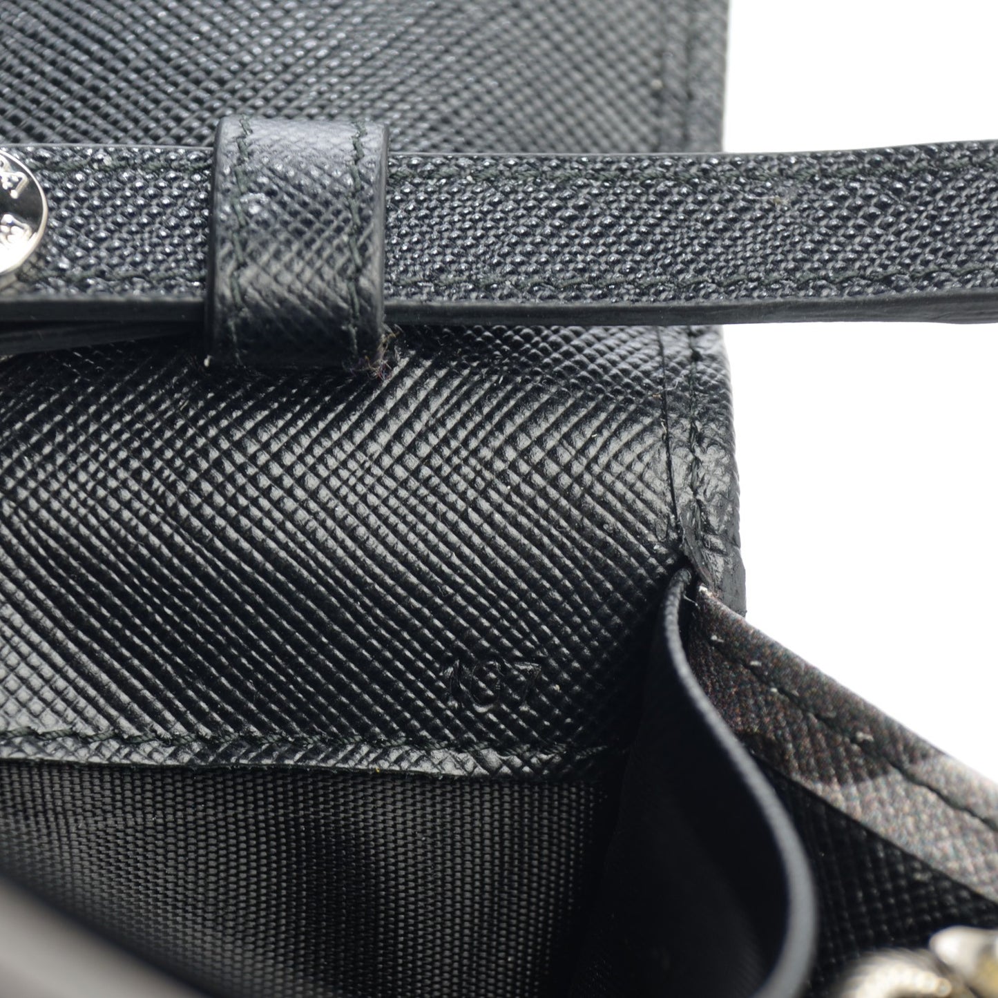 Saffiano Camouflage Print Continental Chain Wallet Marmo Dis Camouflage