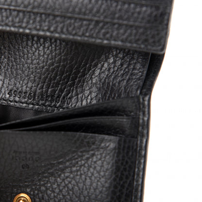 Gucci Pebbled Calfskin Butterfly Card Case Black 7 of 7