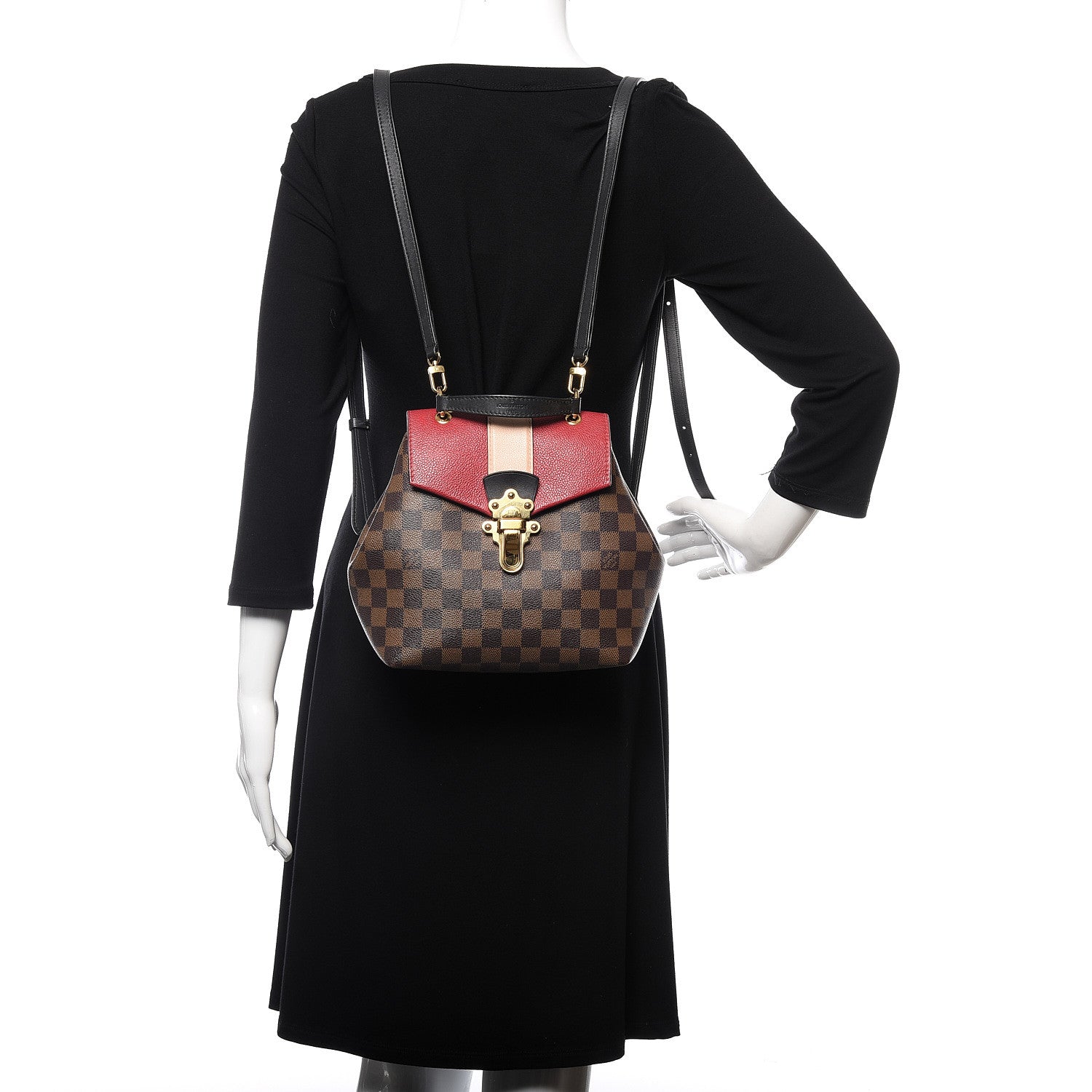 Louis Vuitton Damier Ebene Clapton Backpack Scarlet 2 of 12