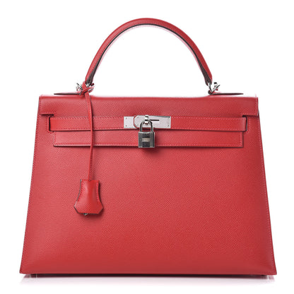 Hermes Epsom Kelly Sellier 32 Rouge Casaque 1 of 38