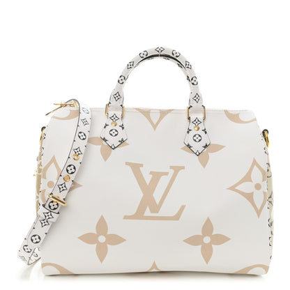 Louis Vuitton Monogram Giant Speedy Bandouliere 30 Kaki Beige 1 of 10
