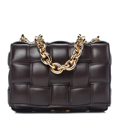 Bottega Veneta Lambskin Maxi Intreccio Padded Chain Cassette Crossbody Bag Black 1 of 8