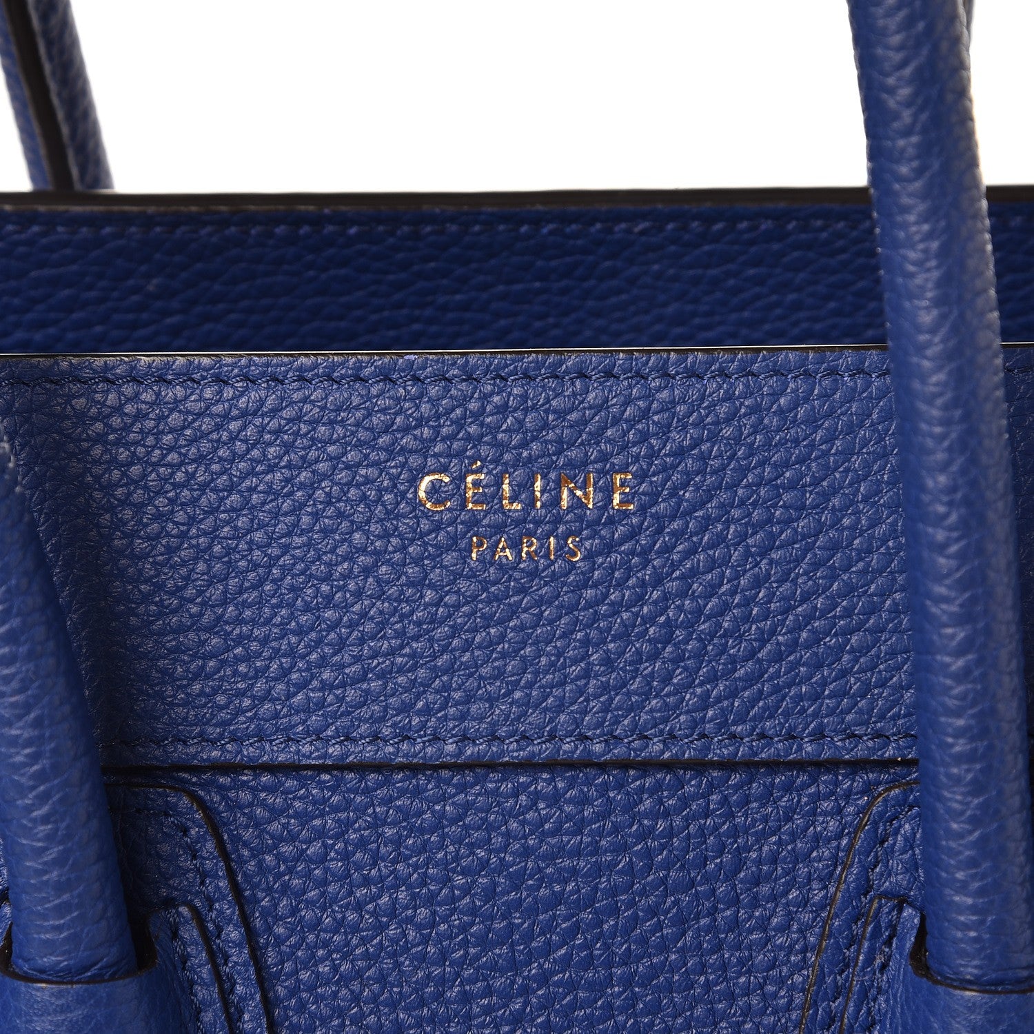 Celine Drummed Calfskin Micro Luggage Indigo 6 of 11